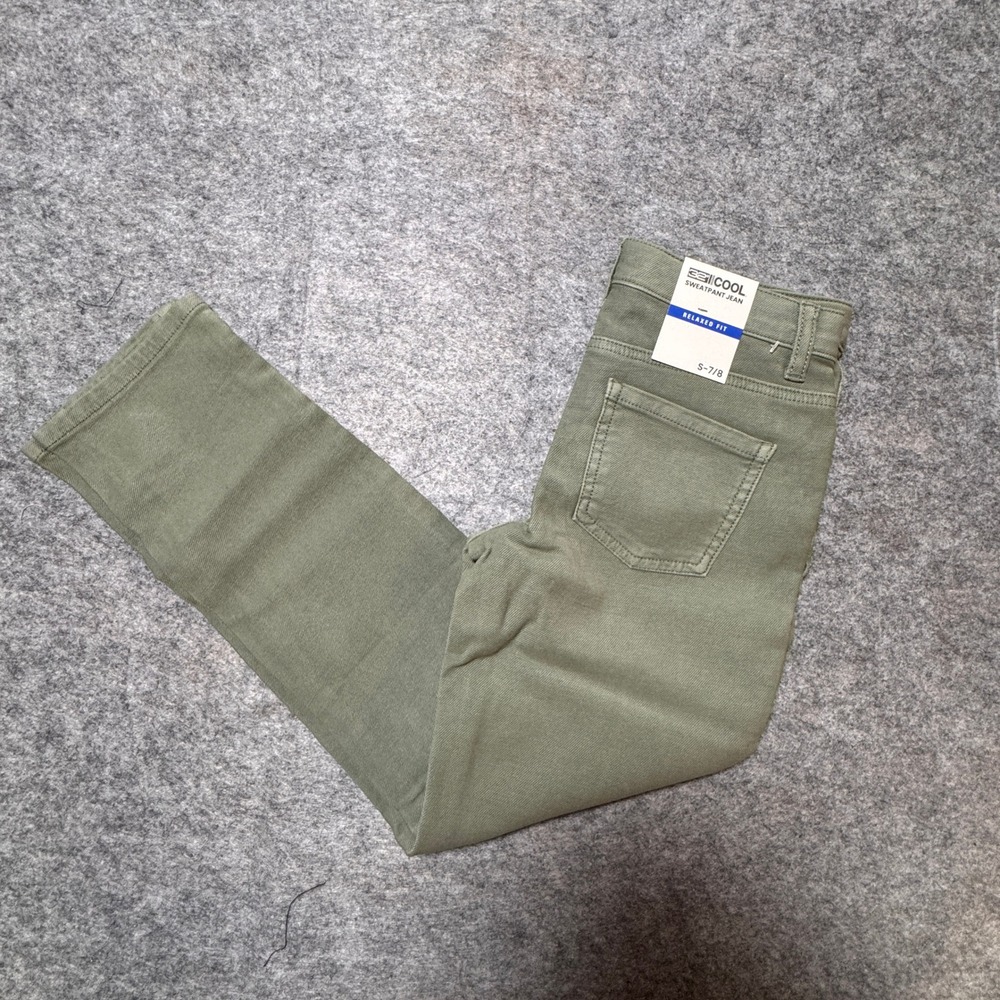 32 Degrees Cool Kids Sweatpant Jeans Olive Green Relaxed Fit Size S 7/8 NWT